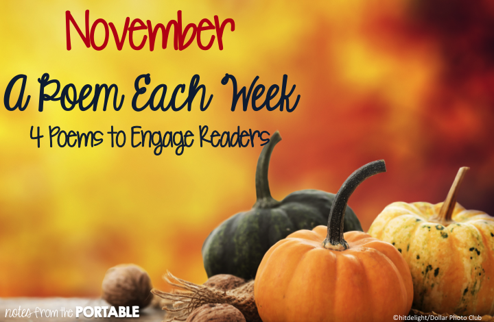 November A Poem Each Week. 4 Poems to Celebrate November. FREE questions and activities. 4 November Poems 