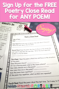 Sign Up for Poetry Close Read for Any Poem