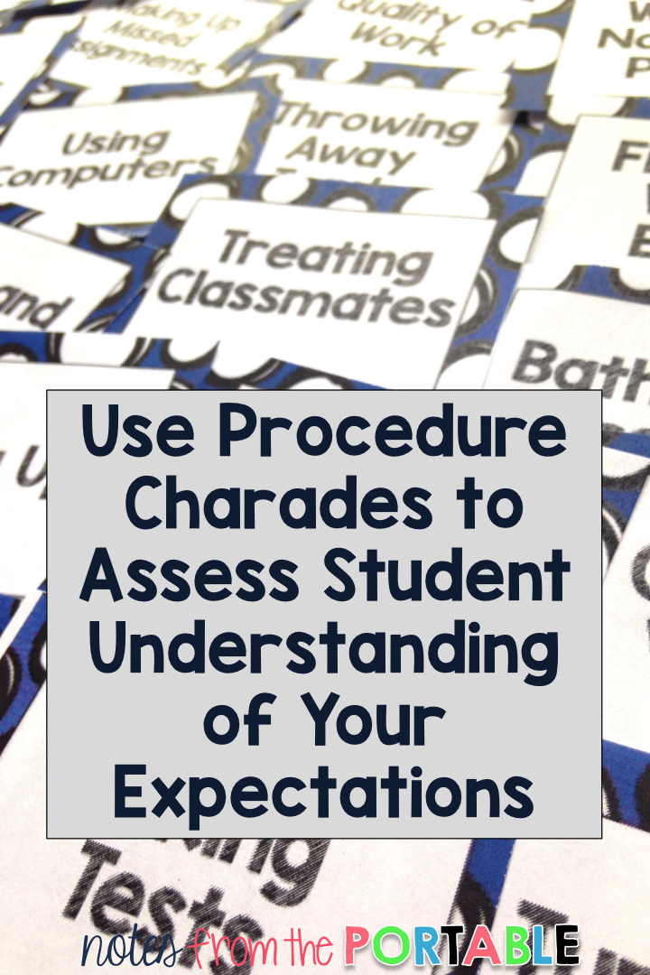 Ready for back to school? Use procedure charades to assess student understanding of your classroom management expectations