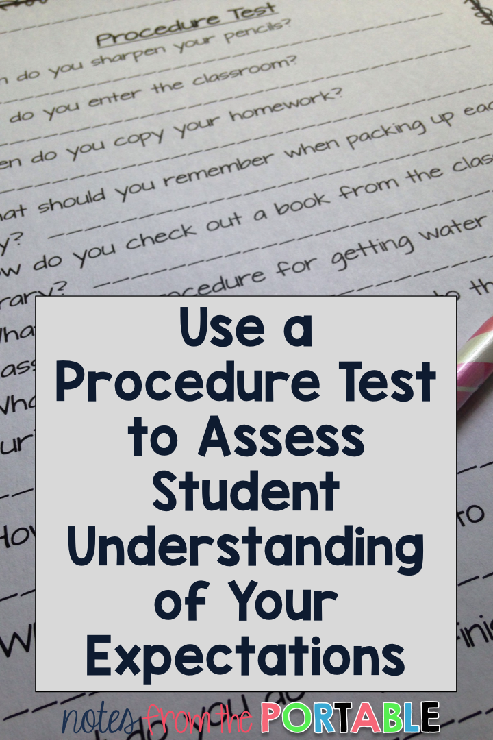 Ready for back to school? Use this procedure test to assess student understanding of your classroom management expectations