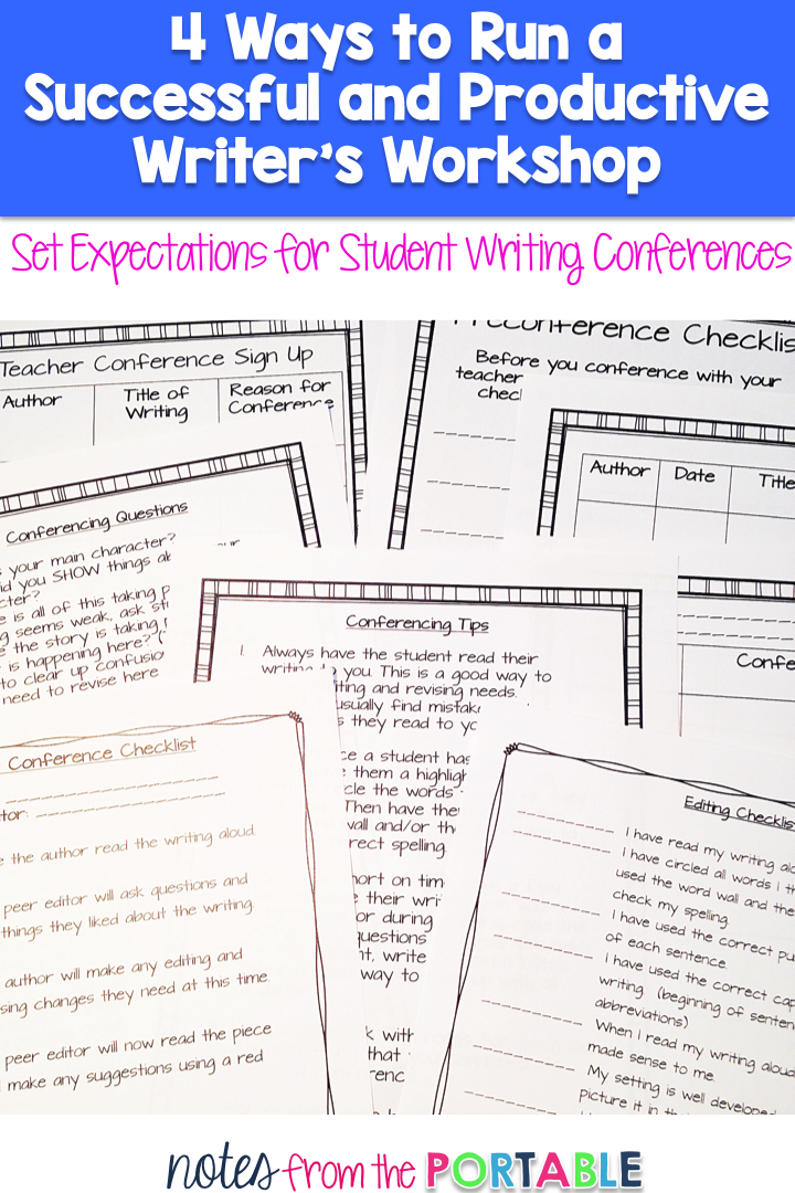 These conference guides will have keep your writer's workshop organized and have your students showing growth and building a love for writing