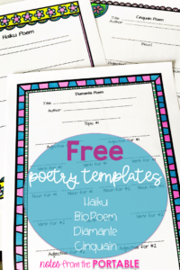 Free Poetry Templates. A great way to start #poetrymonth