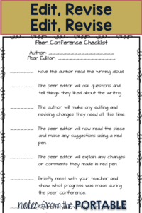 Teach students how to edit and revise during writer's workshop lessons