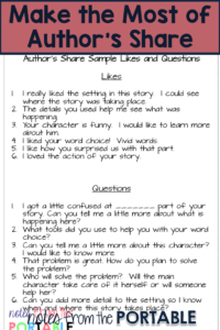 Make the most of Author's Share with these free guiding questions. 