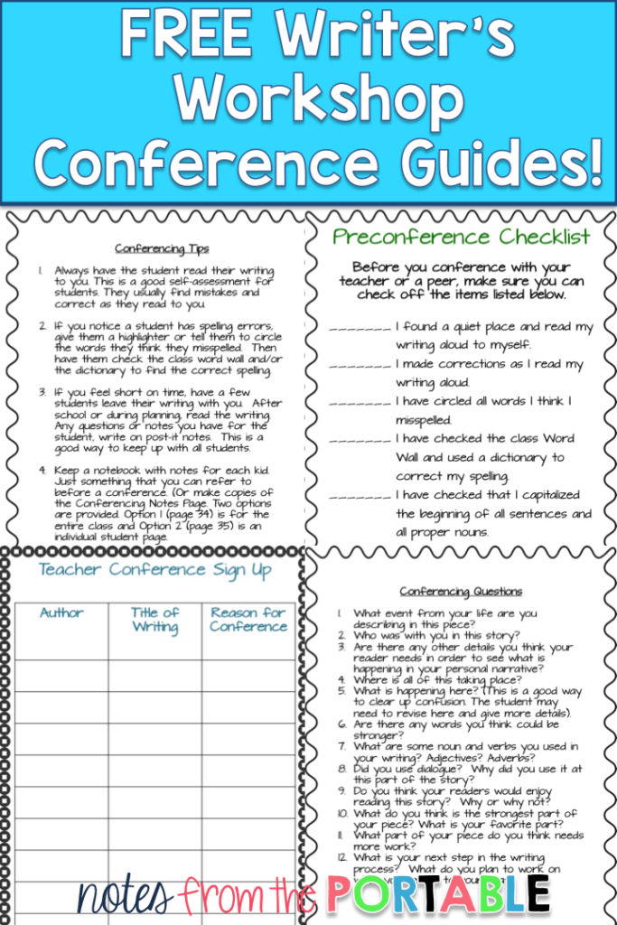 FREE writing conference guides. 
