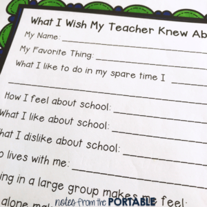 Love this guide to help get to know students at back to school.