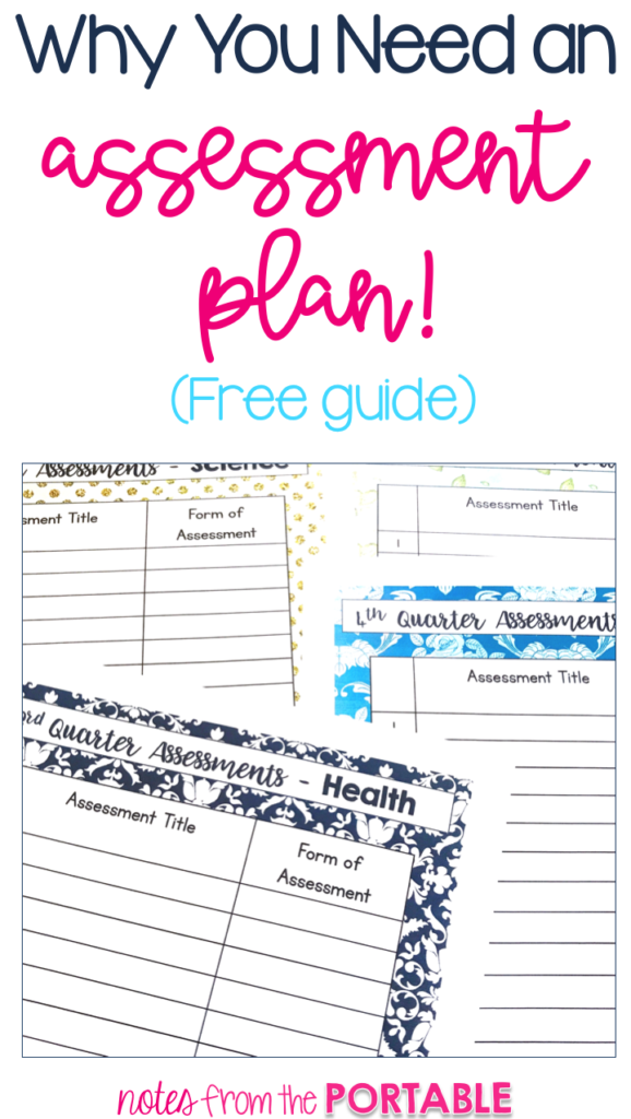 Love this simple assessment plan. Keep me on track with assessing students all year long! 