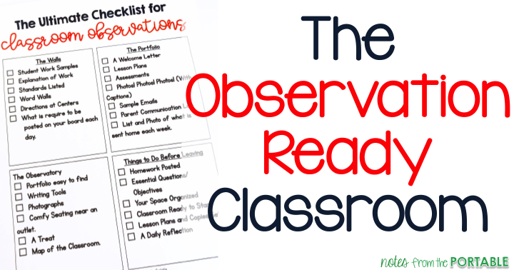 The Observation Ready Classroom - Tips for the Classroom Observation