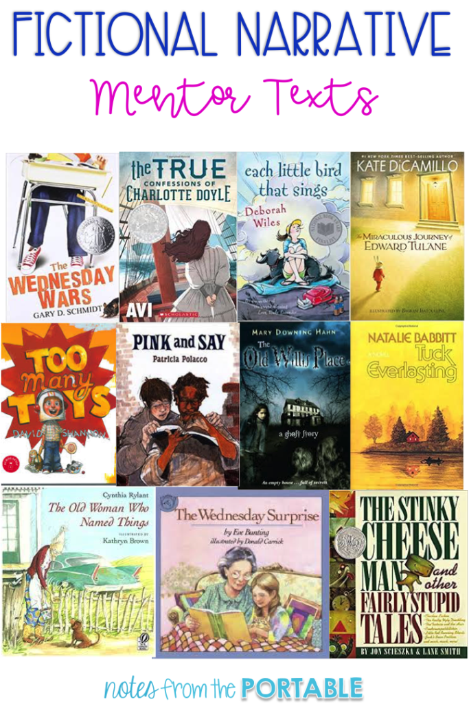 Looking for new mentor texts for your fictional writer's workshop?  These books are a great addition to any reading or writing fiction workshop.  