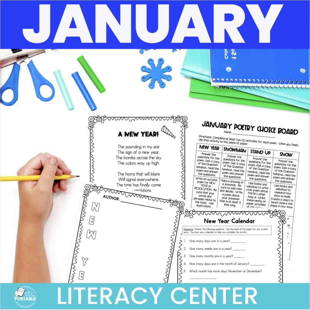 This literacy center focuses on 4 winter poems.  Each poem has comprehension questions, activities, and writing ideas. 