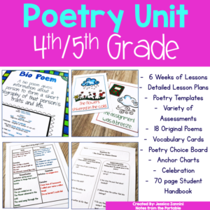 Ready to start teaching poetry? This 5th grade poetry unit has everything you need to engage your students while teaching those key poetry standards.