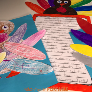 FREE Turkey for bulletin boards, writing, and preschool art activities.