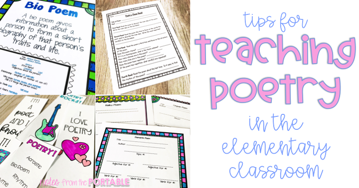 Ideas and freebies for teaching poetry in the elementary classroom. Great ways to get your students excited about poetry month.