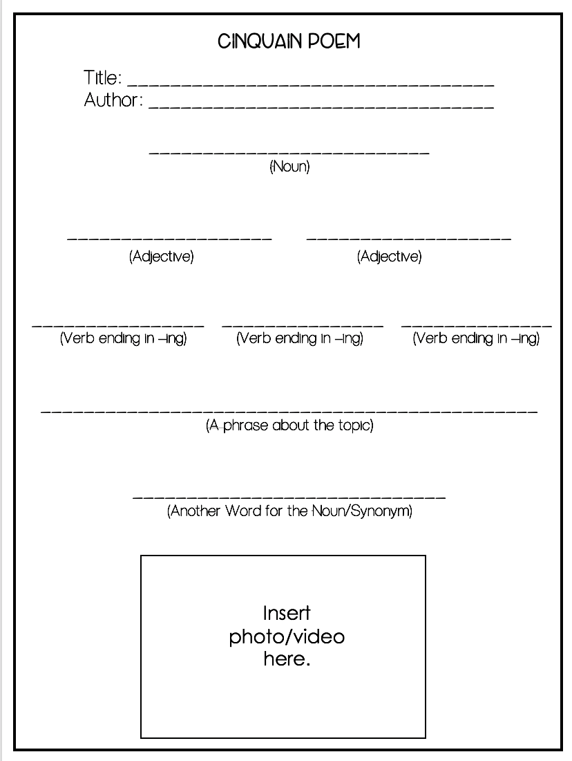 Teaching Cinquain Poems Notes from the Portable