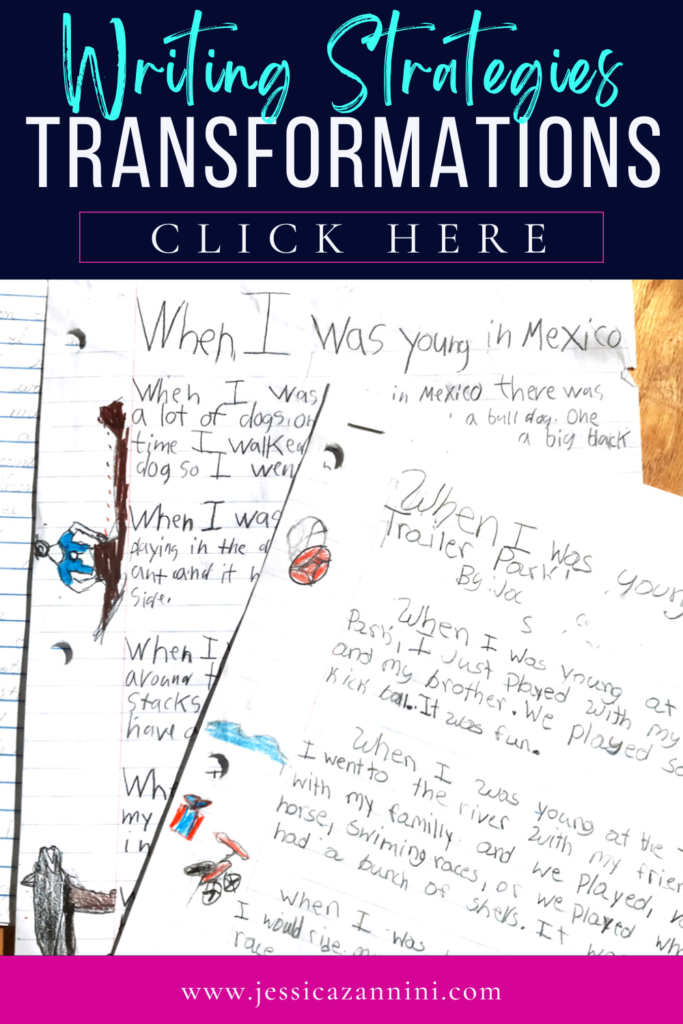 Getting ideas on paper can be hard for some students. Using mentor text transformations is one of the strategies for teaching writing that can help. This writing strategy will help students follow a pattern to share their ideas.